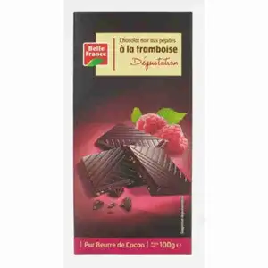 Dark Chocolate Tasting with Raspberry Chips - Belle France