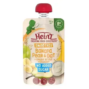 Baby Mashed from 8 Months Plus, Banana, Pear & Oat + Greek Style Yogurt No Added Sugar - Heinz