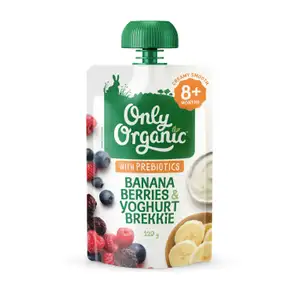 Banana, Berries & Yogurt Brekkie Smoothie for 8 Months Plus - Only Organic