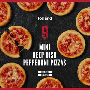 9 Mini Deep Dish Pepperoni Pizzas - Iceland