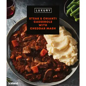 Steak & Chianti Casserole Cheddar Mash - Iceland