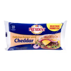 Delicious Burger with Cheddar Processed Cheese Slice - Président