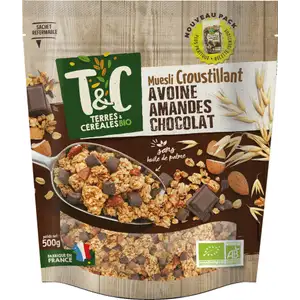 Crunchy Muesli with Oat, Almonds and Chocolate - Terres & Céréales BIO