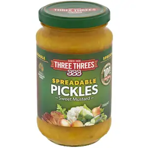Spreadable Sweet Mustard Pickles - Three Threes