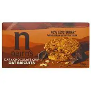 Dark Chocolate Chip Oat Biscuits 40% Less Sugar - Nairn's