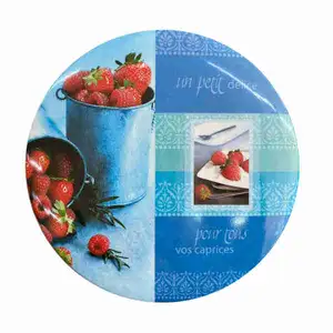 Blue Strawberry Round Melamine Trivet (Food Cover)
