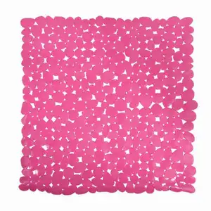 Pebbles Transparent Showermat Pink - Spirella