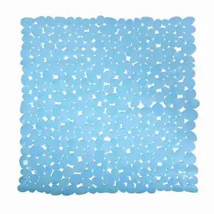 Pebbles Transparent Showermat Blue - Spirella