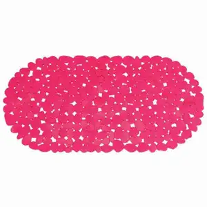 Pebbles Transparent Showermat Pink - Spirella