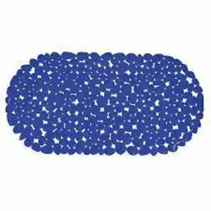 Pebbles Transparent Showermat Dark Blue - Spirella