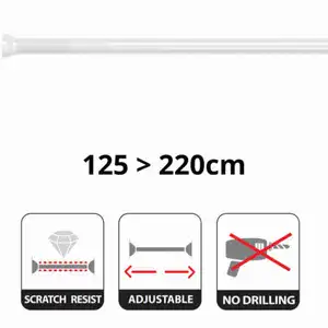 White Shower Bar 125-220cm - Spirella