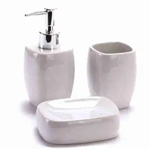 Ceramic White Bathroom Accessories Set