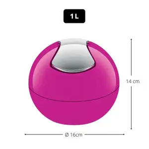 Bowl Waste Bin Dark Pink - Spirella