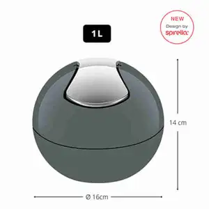 Bowl Waste Bin Gray - Spirella