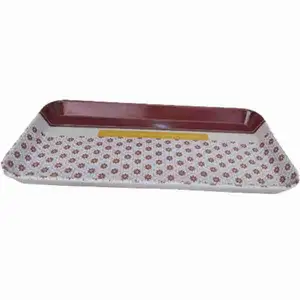 Rectangular Melamine Brown & White Tray