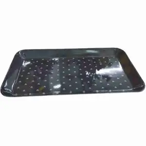 Rectangular Melamine White & Green Tray