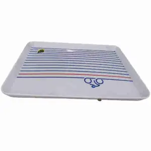 Rectangular Melamine Blue Line Tray