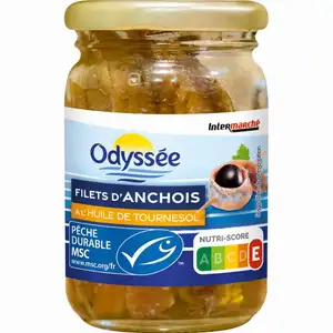 Anchovy Fillets in Sunflower Oil - Odyssée