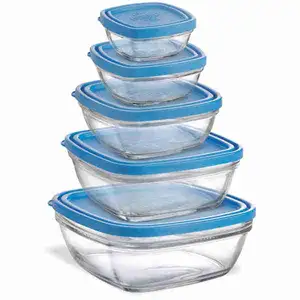 Blue Lid Freshbox Clear Square Set - Duralex