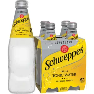 Indian Tonic Water Zero Sugar Glass Bottle Pack X4 - Schweppes
