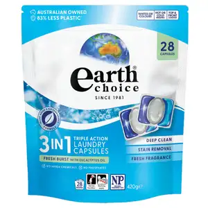 Fresh Burst with Eucalyptus Oil 3in1 Triple Action Laundry Capsules - Earth Choice