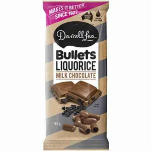 Bullets Liquorice Milk Chocolate - Darrell Lea