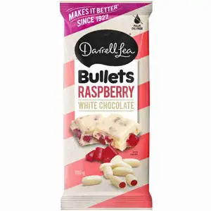 Bullets Raspberry White Chocolate - Darrell Lea