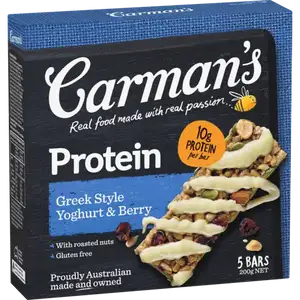Greek Style Yogurt & Berry Gluten Free Protein Bar - Carman's