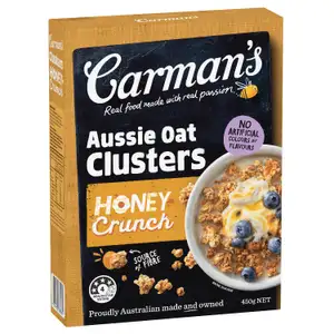 Aussie Oat Clusters Honey Crunch - Carman's