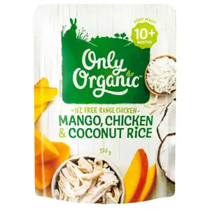 Baby Fork Mash from 10 Months Plus, Mango, Chicken & Coconut Rice - Only Organic