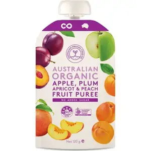 Organic Apple, Plum, Apricot & Peach Fruit Puree No Added Sugar - AOFC