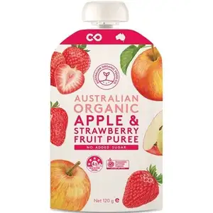 Organic Apple & Strawberry Fruit Puree No Added Sugar - AOFC