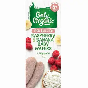 Raspberry & Banana Baby Wafers - Only Organic