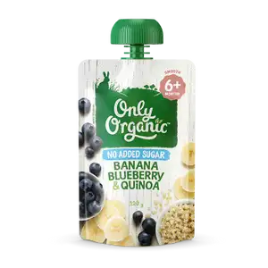 Baby Smooth from 6 Months Plus, Banana, Blueberry & Quinoa No Added Sugar - Only Organic