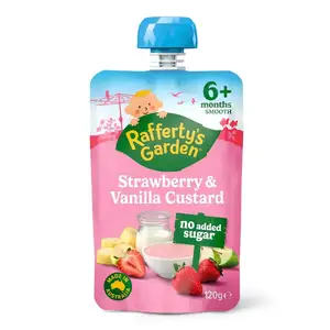 Strawberry & Vanilla Custard Smoothie No Added Sugar for 6 Months Plus - Rafferty's Garden