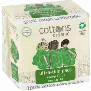 Ultra-Thin Pads with Wings Regular - Conttons Organic