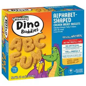 Alphabet Shaped Chicken Breast Nuggets - Yummy Dino Buddies