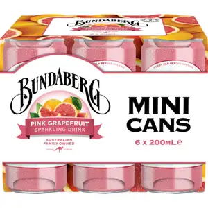 Pink Grapefruit Sparkling Drink Mini Can Pack - Bundaberg
