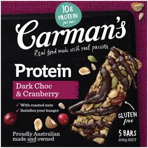 Protein Dark Chocolate & Cranberry Bars - Carman's