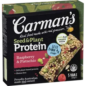 Raspberry & Pistachio Gluten Free Protein Bar - Carman's