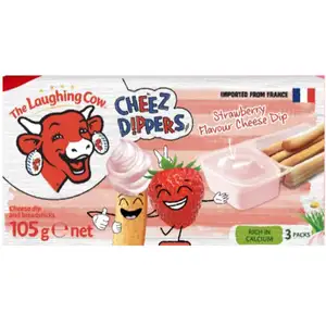 Strawberry Cheese Dip with Breadsticks - The Laughing Cow