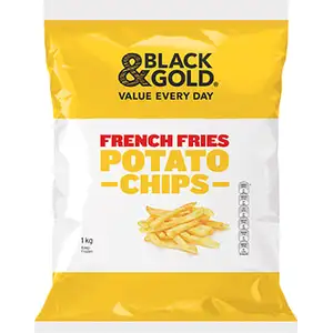 French Fries Potato Chips - Black & Gold