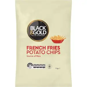 French Fries Potato Chips - Black & Gold