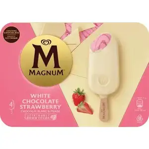 White Chocolate Strawberry Ice Cream - Magnum