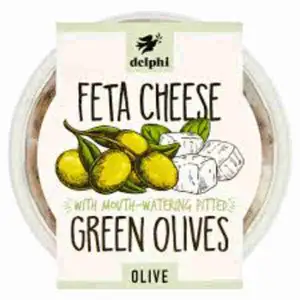 Feta Cheese with Mouth-Watering Pitted Green Olives - Delphi