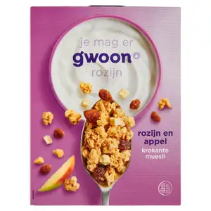 Raisin & Apple Crispy Muesli - g'woon