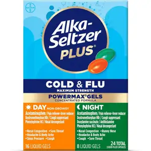Powermax Day & Night Cold & Flu Liquid Gel - Alka-Seltzer