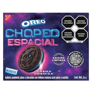 Chocolate Sandwich Cookies with Creamy Blue Vanilla Flavored Cream - Oreo