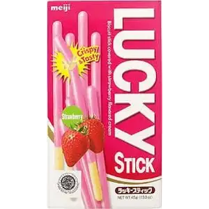 Lucky Sticks Crispy & Tasty Strawberry Flavor - Meiji