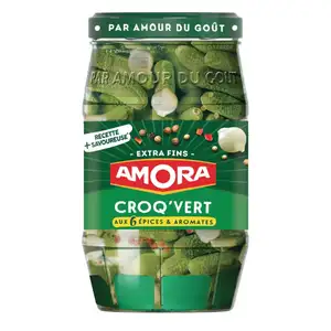 Croq'Vert Extra Fine Gherkins with 6 Spices & Herbs - Amora